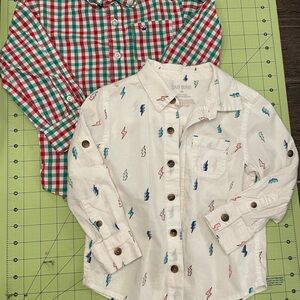 Okie Dokie White and Red Kids Button-Down Shirts
